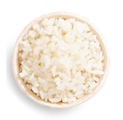 Extra white rice side in a dish