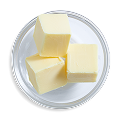 Butter cut into three cubes