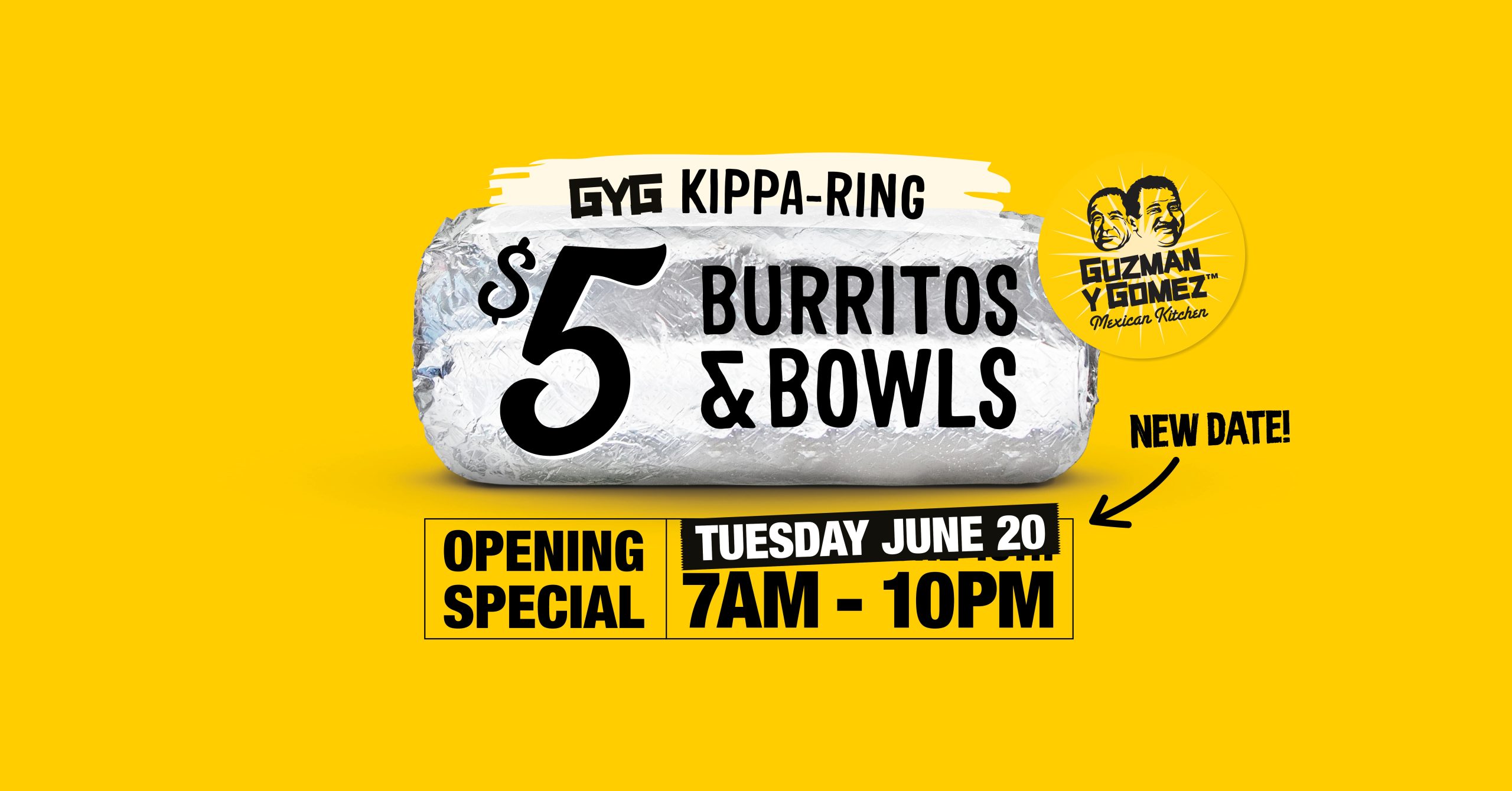 GYG KIPPARING WITH 5 BURRITOS & BOWLS GYG Mexican Kitchen