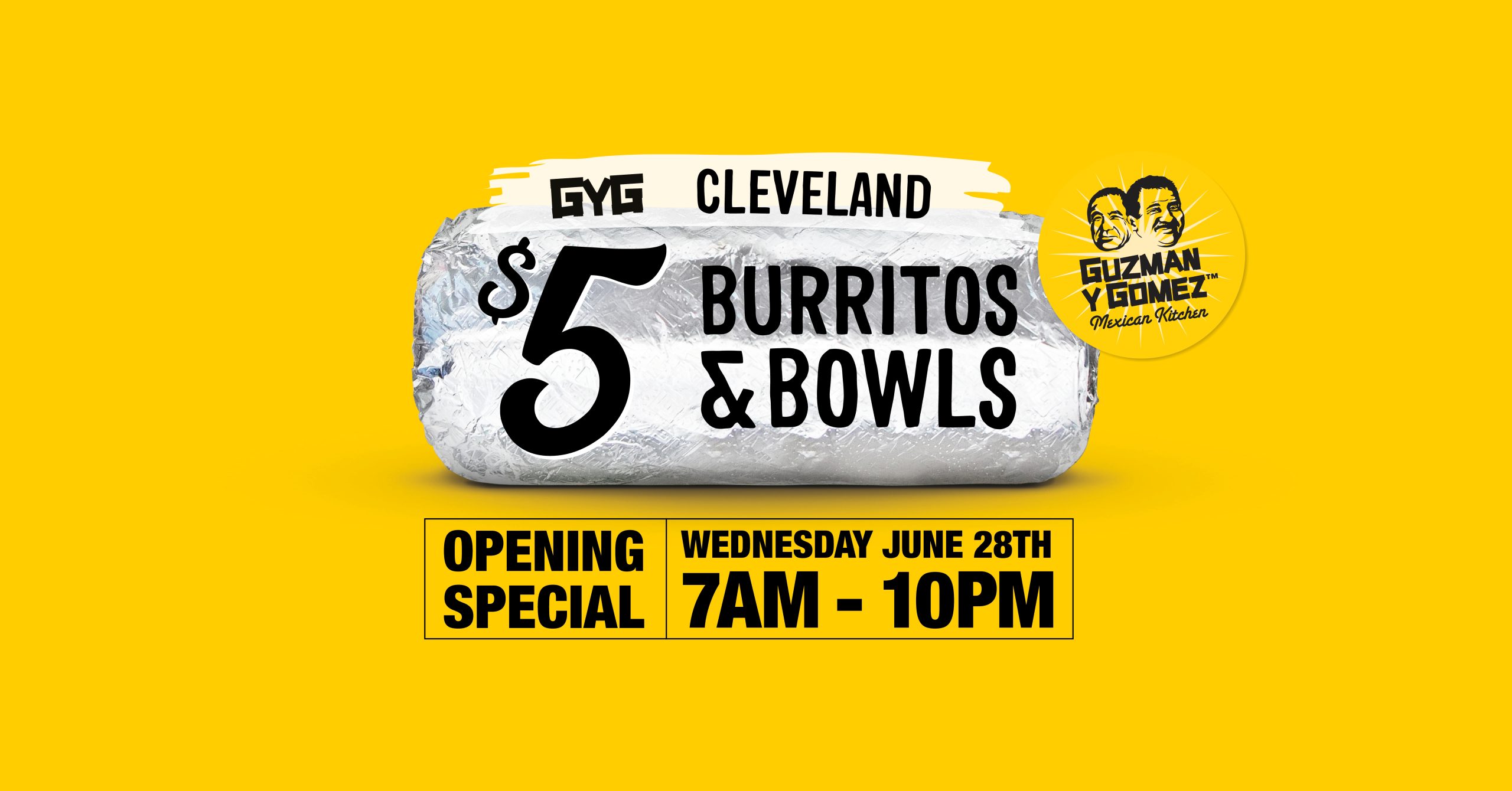GYG CLEVELAND WITH 5 BURRITOS & BOWLS